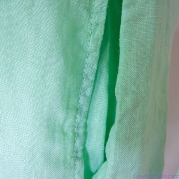 NEW Gotha Italian-made Linen short sleeve shift dress, light green, side pockets - Picture 13 of 16
